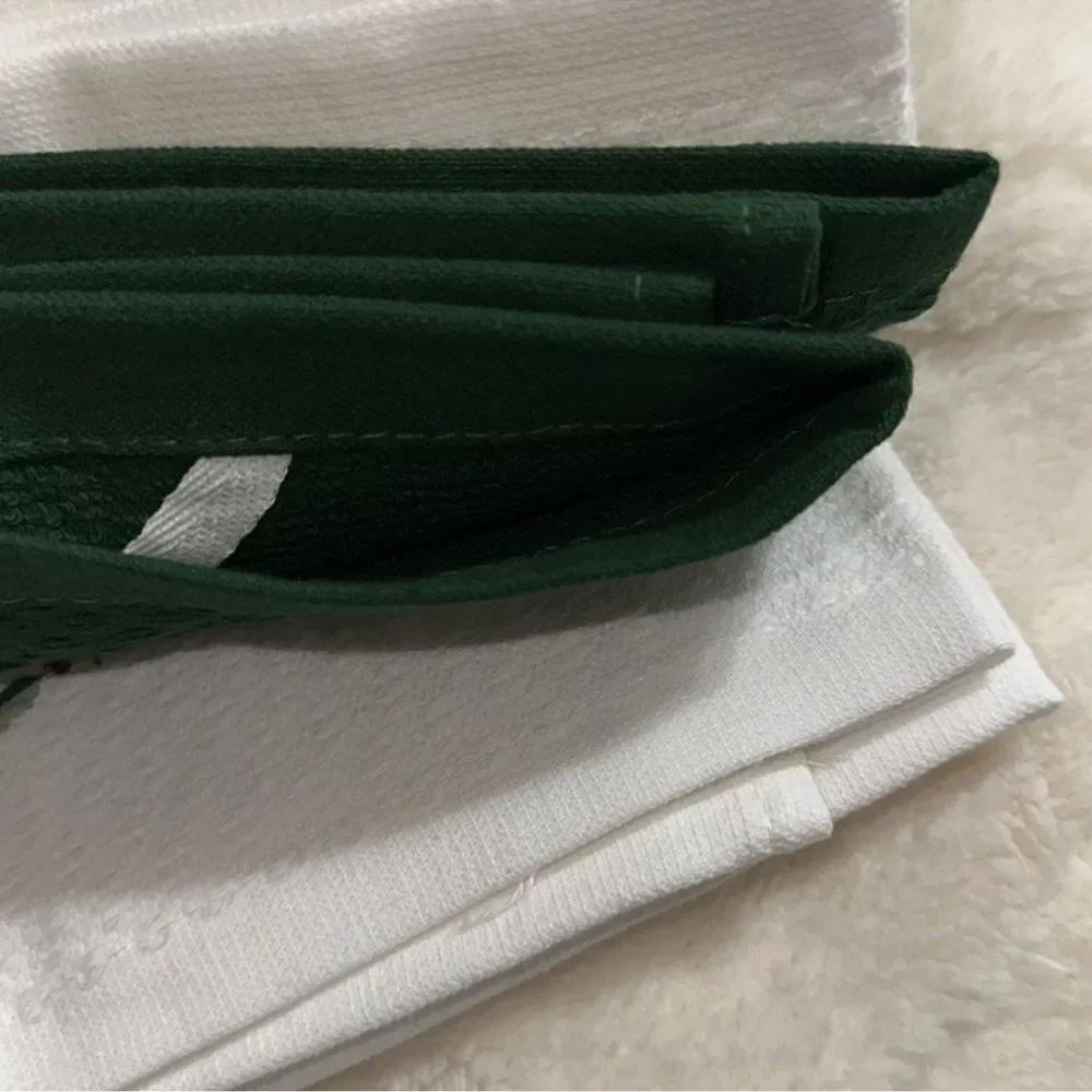 MARTHA STEWART White Gold Red Wreath Green Cotton Kitchen 3 Towel Gift Set
